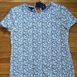 Blue and white floral business casual top from Talbots